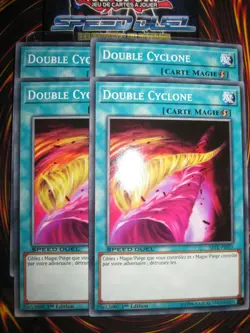 YU-GI-OH! PLAYSET (LOT DE 4) DOUBLE CYCLONE SBTK-FR035 MINT NEUF EDITION 1 FR - Image 1