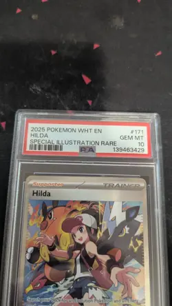2025 POKEMON WHT EN-WHITE FLARE SPECIAL ILLUSTRATION RARE #171 HILDA PSA 10 - Image 2