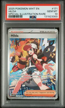 2025 POKEMON WHT EN-WHITE FLARE SPECIAL ILLUSTRATION RARE #171 HILDA PSA 10 - Image 1