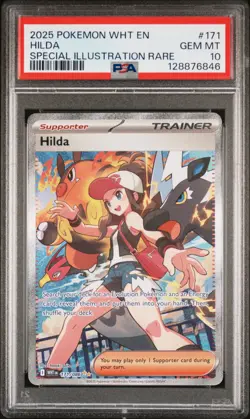 2025 POKEMON WHT EN-WHITE FLARE SPECIAL ILLUSTRATION RARE #171 HILDA PSA 10 - Image 1
