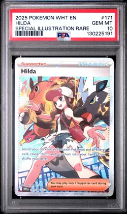 2025 POKEMON WHT EN-WHITE FLARE SPECIAL ILLUSTRATION RARE #171 HILDA PSA 10 - Image 1
