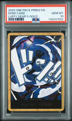 2025 ONE PIECE PRB02-PREMIUM BOOSTER MONKEY D. LUFFY GEAR 5-GOLD DON CARD PSA 10 - Image 1