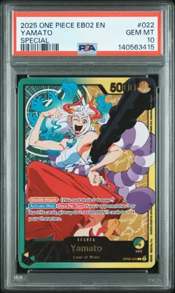 2025 ONE PIECE EB02-ANIME 25TH COLLECTION SPECIAL #022 YAMATO PSA 10 - Image 1