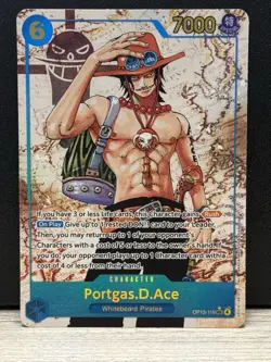 One Piece Carrying On His Will Portgas D Ace OP13-119 Alternate Alt Art SEC NM - Image 1