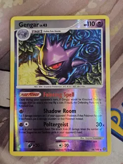 Gengar 18/100 Stormfront Reverse Holo Rare Pokemon LP Clean Front Back scratch - Image 2