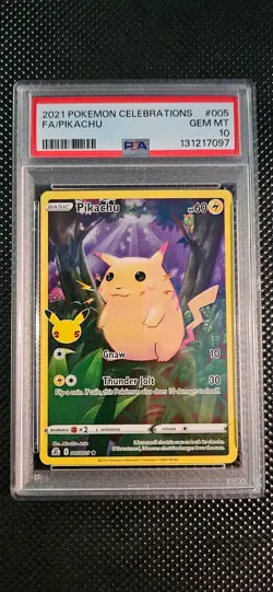 PSA 10 GEM MINT Pikachu 005 Celebrations 25th Full Art 2021 English Pokemon - Image 1