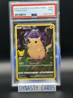 PSA 9 Pokemon TCG Pikachu 005/025 Full Art 2021 Celebrations 25th Anniversary - Image 1
