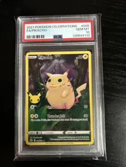 Pokemon 2021 25th Anniversary Celebrations Pikachu Holo Full Art 005/025 PSA 10 - Image 1