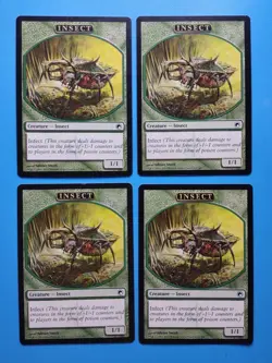 MTG 4x Insect Token x4 LP Scars of Mirrodin Green Infect Magic Playset - Image 1