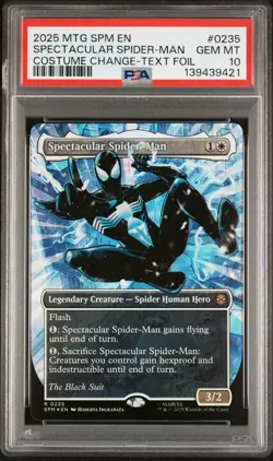 2025 MTG MARVEL'S SPIDER-MAN BORDERLESS-TEXTURED SPECTACULAR SPIDER-MAN PSA 10 - Image 1