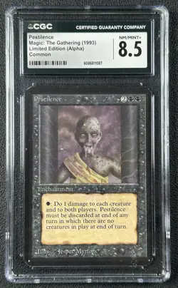 PESTILENCE CGC 8.5 1993 MAGIC: THE GATHERING MTG ALPHA LIMITED EDITION 1087 - Image 1