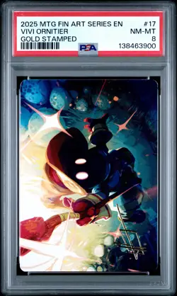 2025 MTG FINAL FANTASY ART SERIES GOLD STAMPED #17 VIVI ORNITIER PSA 8 - Image 1
