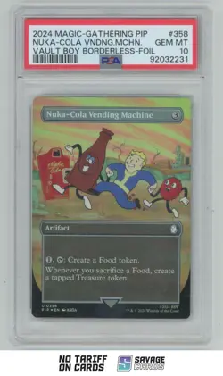 2024 Magic The Gathering PIP Vault Boy Borderless Foil Nuka-Cola Vending Machine - Image 1