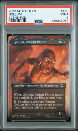 2023 MAGIC THE GATHERING SCENE-FOIL GOLLUM PATIENT PLOTTER PSA 9 - Image 1