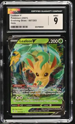 Leafeon V 007/203 Evolving Skies Pokemon CGC 9 Mint Holo 2021 - Image 2