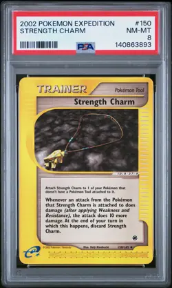 2002 POKEMON EXPEDITION #150 STRENGTH CHARM PSA 8 - Image 1