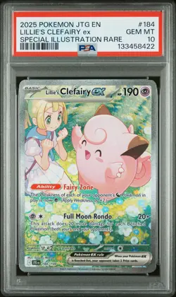 2025 POKEMON JTG SPECIAL ILLUSTRATION RARE #184 LILLIE'S CLEFAIRY EX PSA 10 - Image 1