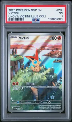 2025 POKEMON SVP VICTINI ILLUSTRATION COLLECTION PROMO #208 VICTINI PSA 7 - Image 1