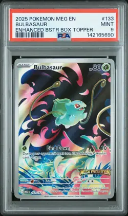 2025 POKEMON MEG EN-MEGA EVOLUTION ENHANCED BOOSTER BOX TOPPER BULBASAUR PSA 9 - Image 1