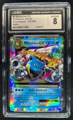 2016 Pokemon XY Evolutions Mega Blastoise EX Holo #22/108 CGC 8 - Image 1