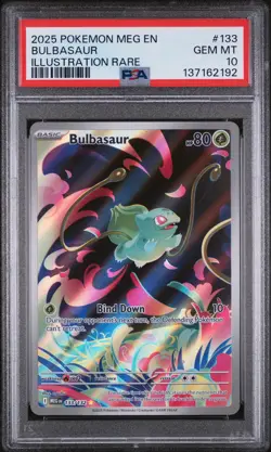 2025 POKEMON MEG EN-MEGA EVOLUTION ILLUSTRATION RARE #133 BULBASAUR PSA 10 - Image 1