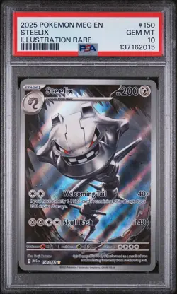 2025 POKEMON MEG EN-MEGA EVOLUTION ILLUSTRATION RARE #150 STEELIX PSA 10 - Image 1