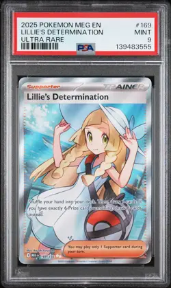 2025 POKEMON MEG EN-MEGA EVOLUTION ULTRA RARE #169 LILLIE'S DETERMINATION PSA 9 - Image 1