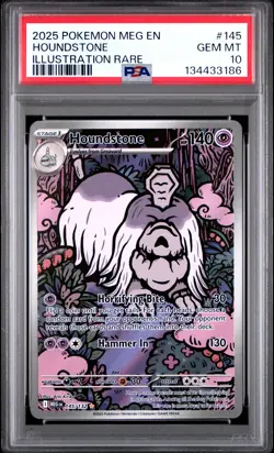 2025 POKEMON MEG EN-MEGA EVOLUTION ILLUSTRATION RARE #145 HOUNDSTONE PSA 10 - Image 1