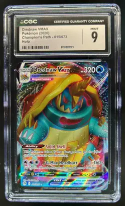 2020 Pokemon SWSH Champion's Path Drednaw VMAX Holo #015/073 CGC 9 - Image 1