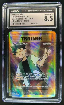 2016 Pokemon XY Evolutions Brock's Grit #107/108 CGC 8.5 - Image 1