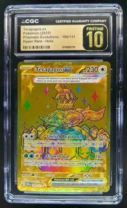 2025 Pokemon Prismatic Evolutions Terapagos ex Pristine #180/131 CGC 10 - Image 1