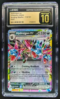 2024 Pokemon Surging Sparks Hydreigon Ex Pristine #119/191 CGC 10 - Image 1