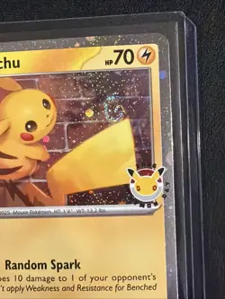 Pikachu 051 /162 Stamped 2026 Pokemon Day 30th Anniversary Promo Cosmos w/ SWIRL - Image 1