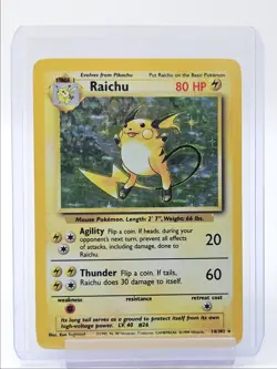 RAICHU 1999 POKEMON BASE SET RARE HOLO 14/102 Q3668 - Image 1