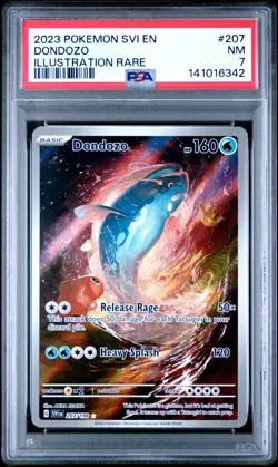 2023 POKEMON SVI EN-SCARLET & VIOLET ILLUSTRATION RARE #207 DONDOZO PSA 7 - Image 1