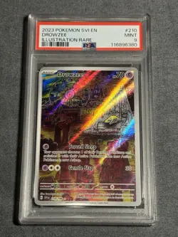2023 POKEMON SCARLET & VIOLET #210/198 DROWZEE ILLUSTRATION RARE PSA 9 - Image 1