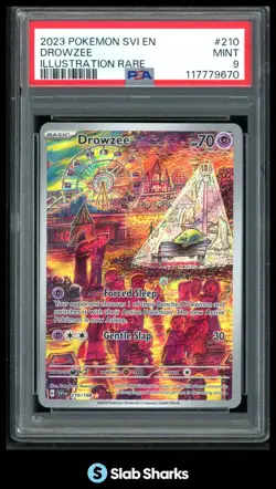 2023 POKEMON SCARLET & VIOLET #210/198 DROWZEE ILLUSTRATION RARE PSA 9 - Image 1