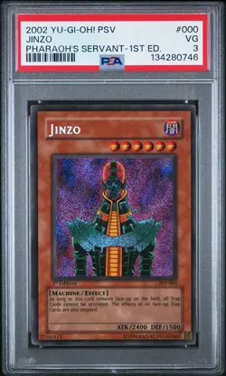 2002 YU-GI-OH! PSV-PHARAOH'S SERVANT 1ST EDITION #000 JINZO PSA 3 - Image 1