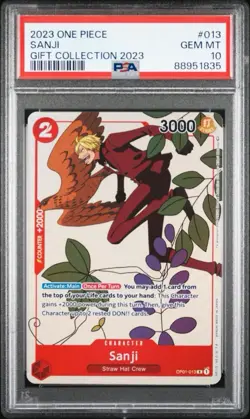 One Piece Sanji Gift Collection 2023 OP01-013 Foil- PSA Gem Mint 10 - Image 1