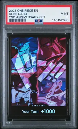 2025 ONE PIECE ENGLISH VERSION 2ND ANNIVERSARY SET DON!! CARD PSA 9 - Image 1