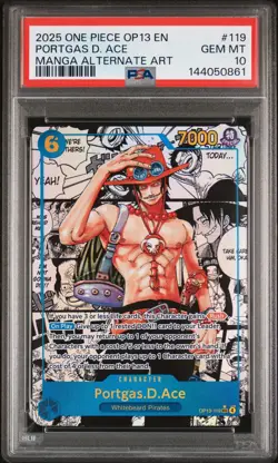 2025 ONE PIECE CARRYING ON HIS WILL MANGA ALT ART #119 PORTGAS D. ACE PSA 10 - Image 1