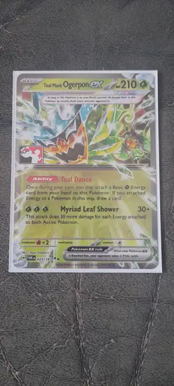 Teal Mask Ogerpon EX 025/167 Play! Stamp Pokemon Series 6 Prize Pack TCG - Image 1