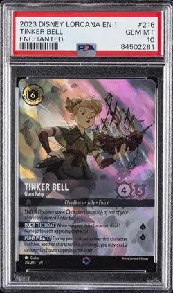 2023 DISNEY LORCANA THE FIRST CHAPTER ENCHANTED TINKER BELL GIANT FAIRY PSA 10 - Image 1