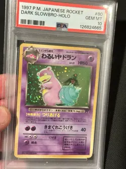 1997 Pokemon Japanese Rocket Dark Slowbro #80 Holo PSA 10 - GEM MINT! W/ SWIRL - Image 2