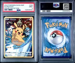 Pokemon TCG Pikachu SWSH020 Full Art SWSH Black Star Promo PSA 9 - Image 1