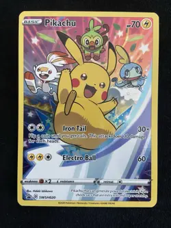 Pokemon Pikachu TCG SWSH020 Black Star Promo Holo Card Near Mint - Image 1