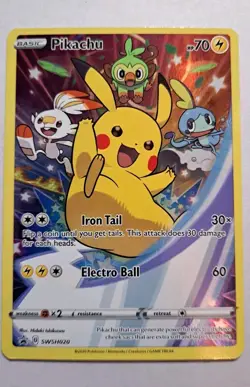 Pikachu SWSH020 SWSH: Sword & Shield Promo Cards Holo Pokemon TCG (LP) - Image 1