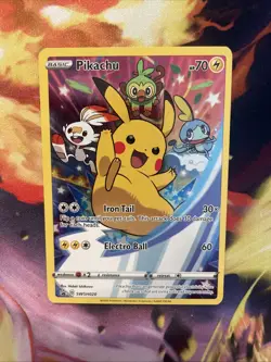 Pikachu SWSH020 Sword & Shield (2020) Black Star Promo Full Art Pokemon TCG NM - Image 4