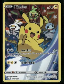 2020 Pokemon Pikachu TCG SWSH020 Black Star Promo Card - Image 1