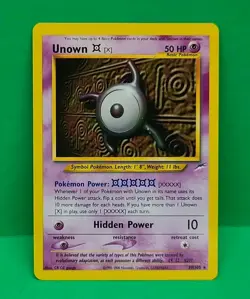 Pokemon 2002 Neo Destiny Unlimited UNOWN (X) 30/105 NM-MINT Condition - Image 1